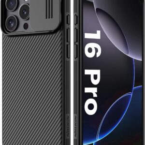 Nillkin Custodia per iPhone16 Pro con Copertura Protettiva per Fotocamera, CamShield Pro Cover Protettiva Sottile ed Elegante, Compatibile con iPhone 16 Pro 6.3”5G 2024 – (Nero)