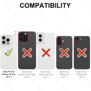 HOOMIL Cover per iPhone 16 Pro, Custodia Anti-Ingiallimento, Antiurto e Anti-Graffi, Retro Rigida Trasparente – Crystal Clear