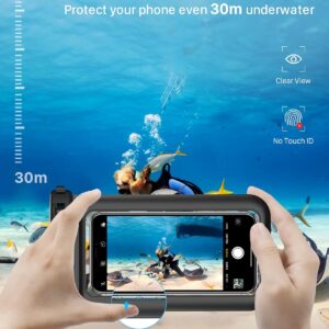 YOSH Custodia Impermeabile Smartphone, IPX8 Cover Subacquea, Porta Telefono Impermeabile Mare con Cordino per iPhone 16 15 14 Pro 13 12 11 Pro XR, Samsung S25 S24 A51, Huawei, Xiaomi Fino a 6,8″