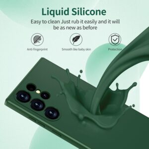 Watana Cover per Samsung Galaxy S23 Ultra Custodia in Silicone, Custodia Antiurto Case Sottile in Silicone TPU con Strato Interno in Fibra per samsung S23 Ultra, Verde