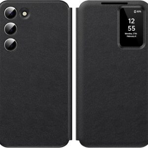 Custodia Smart View per Samsung Galaxy S23 5G [Con Carta Fessura] Cover Galaxy S23 5G Clear View Flip Pelle in Libro Portafoglio Flip, Carta Fessura, Wallet per Samsung S23 Custodie S View