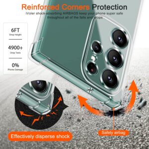 iVoler Cover per Samsung Galaxy S23 Ultra 5G, Custodia Trasparente per Assorbimento degli Urti con Paraurti in TPU Morbido, Sottile Morbida in Silicone TPU Protettiva Case