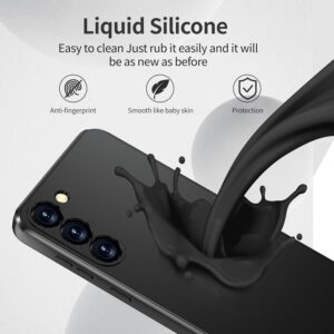Watana Cover per Samsung Galaxy S23+ S23 Plus 5G Custodia in Silicone, Custodia Antiurto Case Sottile in Silicone TPU con Strato Interno in Fibra per samsung S23+ S23 Plus 5G, Nero