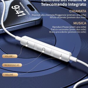 Cuffie USB C per Samsung Galaxy S25 S24 Ultra A56 A55 iPhone 15 Auricolari con Filo USBC HiFi Cuffie Type C Auricolari USB C per iPhone 16 Samsung Galaxy A16 S22 S23 S24 FE Google Pixel 9 Pro iPad 10