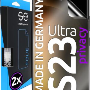 3D Pellicola protettiva per schermo per Samsung Galaxy S23 Ultra Privacy [2 pezzi | smart engineered] – Anti-Spia, Case-friendly, Non Vetro Temperato ma Pellicola Protettiva TPU, Anti-spy