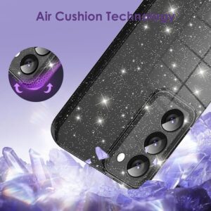 Eherui Custodia per Samsung Galaxy S23 5G con glitter, in silicone e TPU, anti-impronte, antiurto, sottile, antigraffio e custodia protettiva per Samsung S23, colore nero
