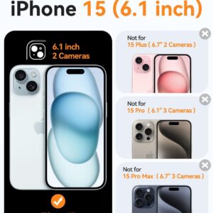 CANSHN Cover Magnetica per iPhone 15, Compatibile con MagSafe, [Protezione Completa Della Fotocamera], Custodia Traslucida Opaca Protettiva Sottile Antiurto 6,1 Pollici – Rosa Calda