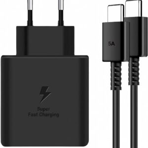 DBZYLN Caricatore 45W per Samsung Galaxy S24,S23,S22 Ultra,S24+ S23+,S22+,S21,S20 FE, Galaxy Tab S8,S8 Ultra Caricabatterie Tipo C Ricarica Rapida USB C Carica Alimentatore con 2M Cavo – Nero