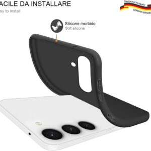 HSP Cover per Samsung Galaxy S23 5G [repellente alla polvere] Custodia protettiva in silicone TPU premium | antigraffio antiurto | Protezione della fotocamera | Vestibilità perfetta sottile | Nero