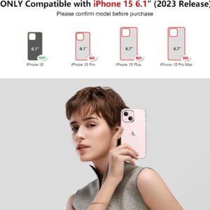 AROYI 5 in 1 Cover Compatibile con iPhone 15 Custodia Glitter Silicone Morbido TPU Protezione con 2 Vetro Temperato e 2 Vetro Fotocamera Anti-Graffio Protettiva Bling Paraurti Antiurto