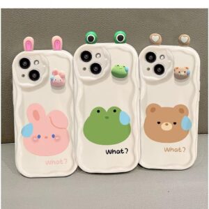 PAIX Carino eccentrico 3D Cartoon Bear Custodia compatibile con Samsung Galaxy S23 5G Silicone Antiurto ed Elegante Cover
