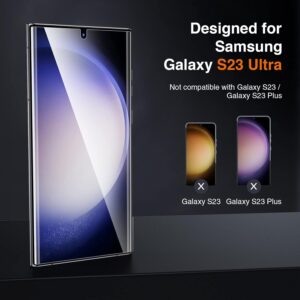 LK 4 Pezzi Pellicola Compatibile con Samsung Galaxy S23 Ultra 5G, 2 Pezzi Pellicola Protettiva e 2 Pezzi Pellicola Fotocamera, Senza Bolle, HD Trasparente Film TPU [Non Vetro]