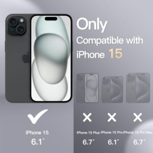 JETech Cover Silicone per iPhone 15 6,1 Pollici, Protettiva per Tutto il Corpo Morbida al Tatto, Custodia Antiurto (Nero)