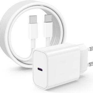 Caricatore per iPhone 16 15, 20W Caricabatterie Rapido con 2M Cavo per Apple iPhone 16 Pro Max/15 Plus/iPad Pro 12.9/11 inch/Air/Mini Tipo C Cavetto Ricarica Caricatore per USB C Carica Batteria