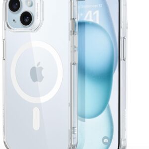 ESR Cover Magnetica per iPhone 15, Compatibile con MagSafe, Custodia Trasparente con HaloLock, Protezione di livello militare, Resistente all’ingiallimento, Retro resistente ai graffi,Trasparente
