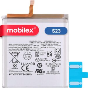 MOBILEX® Batteria per Samsung Galaxy S23 (EB-BS912ABY) | Ricambio interno | 3900mAh – OEM | Capacità originale