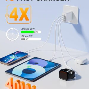 2 Pezzi Caricatore USB C, 40W Presa USB C, 4 Porte Adattatore USBC, Caricatore Multiplo Rapida QC3.0 & PD3.0, usb c Charger Certificato CE per iPhone 16 15 14 13/Samsung S23 S24 S25/Huawei