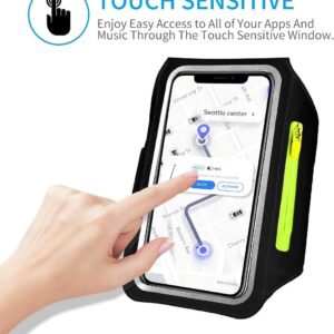 HAISSKY Fascia da Braccio con Borsa Auricolare, Fascia Sportiva da Braccio Porta Cellulare Braccio Portacellulare Armband per iPhone 16 Pro Max/15 Pro/14 Pro/13/12 Galaxy S25 Ultra/S24/S23 Fino a 6,9″