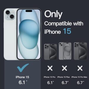 JETech Cover Magnetica per iPhone 15 6,1 Pollici Compatibile con MagSafe Ricarica Wireless, Telefono Custodia Antiurto, Retro Antigraffio Trasparente (Trasparente)