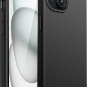 JETech Cover Silicone per iPhone 15 6,1 Pollici, Protettiva per Tutto il Corpo Morbida al Tatto, Custodia Antiurto (Nero)