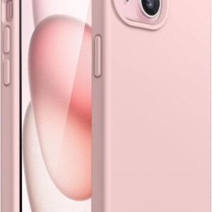 JETech Cover Silicone per iPhone 15 6,1 Pollici, Protettiva per Tutto il Corpo Morbida al Tatto, Custodia Antiurto (Rosa)