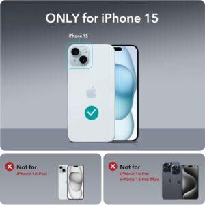 ESR Cover Magnetica per iPhone 15, Compatibile con MagSafe, Custodia con HaloLock, Protezione di Livello Militare, Resistente all’ingiallimento, Retro Resistente ai Graffi,Nero Trasparente
