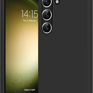 YATWIN Cover per Samsung Galaxy S23, Custodia in Silicone Morbido con Tagli di Precisione per Fotocamera, Design Ultra Sottile, Protezione 360° con Bordi Rialzati, Nero‌