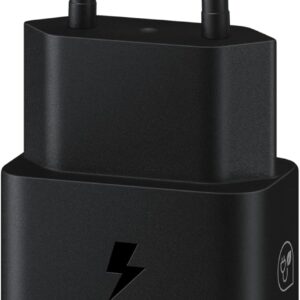 Samsung Caricabatterie USB Type-C Super Fast Charging 25W EP-T2510NBEGEU (senza Cavo), caricatore originale Samsung, porta USB-C, Nero