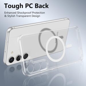 RALEAVO Custodia per Samsung Galaxy S23 5G, custodia magnetica trasparente compatibile con MagSafe, antiurto protezione di grado militare custodia per Samsung S23, trasparente (magnetica)
