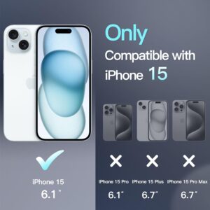 JETech Cover Magnetica per iPhone 15 6,1 Pollici Compatibile con MagSafe, Custodia Traslucida Opaca Posteriore Sottile Antiurto (Blu)