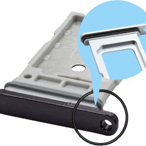 MMOBIEL Vassoio Porta Scheda Dual SIM Compatibile con Samsung Galaxy S23 / S23 Plus – Sostituzione Supporto Scheda Doppia SIM – Porta SIM – Incl. Estrattore SIM e Anello di Gomma Impermeabile – Nero