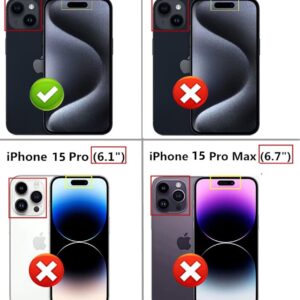 Dechyi cover per iPhone 15 Plus (6.7″) e 2 Pellicola Vetro Temperato Custodia con anello Robusto Durevole custodia protettiva- Rosso