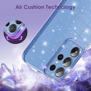 Eherui Custodia per Samsung Galaxy S23 Ultra 5G, in silicone TPU, anti-impronte, antiurto, sottile, antigraffio, anticaduta, per Samsung S23 Ultra, blu