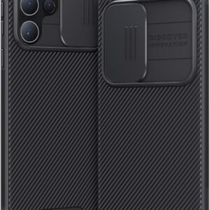 CloudValley Cover per Samsung Galaxy S23 Ultra 5G 6.8”, Custodia Protettiva Sottile, Cover Resistente ai Graffi, Accessori con Copertura Protettiva Scorrevole Della Fotocamera – Nero