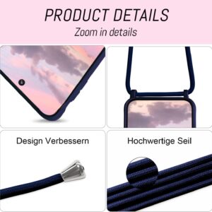 Keteen Cover per Samsung Galaxy S23 con Collana Custodia con Cordino TPU Corda Silicone Case Bumper Regolabile Staccabile Shock Absorption Antiscivolo Protettiva Custodia per Samsung Galaxy S23,Blu