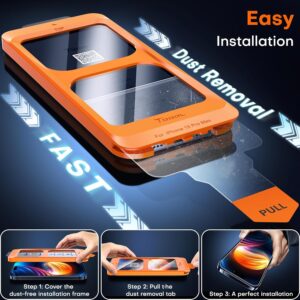 TOCOL Pellicola Protettiva per iPhone 15 Pro Max 6,7 Pollici, Rimozione Automatica Della Polvere, Installazione Rapida, Copertura Completa, Senza Bolle, Durezza 9H Vetro, 2 Pezzi