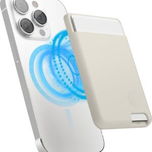 elago Portafoglio Magnetico PortaCarte 2 Carte Compatibile con MagSafe Compatibile con iPhone 16,15,14,13,12 Serie-Portafoglio Sicuro per Telefono, Protezione da Graffi e Danni (Pietra)