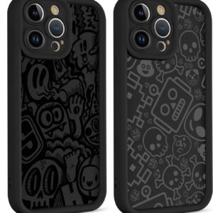 2 Pezzi Cover per Samsung Galaxy S23 5G 6.1″, Creatività Scheletro Ghost Aesthetic Motive Moda Design Morbida Sottile Silicone Antiurto AntiGraffio Bumper Protettiva Case