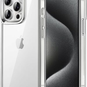 JETech Cover per iPhone 15 Pro 6,1 Pollici, Anti Ingiallimento Custodia con Antiurto, Anti-Graffio e Retro Trasparente (Trasparente)