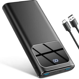 Power Bank, PowerBank 10000mAh PD 15W Ricarica Rapida con Ingresso e Uscita USB-C Batteria Esterna, Caricatore Portatile Display LED per iPhone 15/14/13/12/Pro/Pro Max