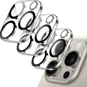 JETech Pellicola Fotocamera per iPhone 15 Pro 6,1 Pollici e iPhone 15 Pro Max 6,7 Pollici, 9H Vetro Temperato Lente Protettiva, Protezione Obiettivo Della, HD Chiaro, Pacco da 3