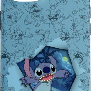 Custodia per iPhone 15 Disney Lilo & Stitch Tropical Breakout con angelo