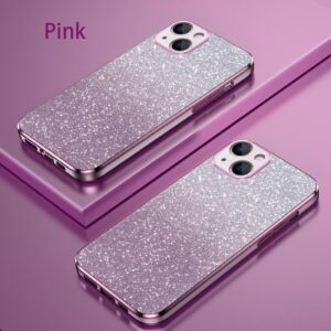 PanXCase Glitter Cover per Samsung Galaxy S23 Plus 5G – Custodia Trasparente Bling Disegni Elegante Brillantini Ultra Sottile Antiurto Ragazza Donna Cover (Rosa)