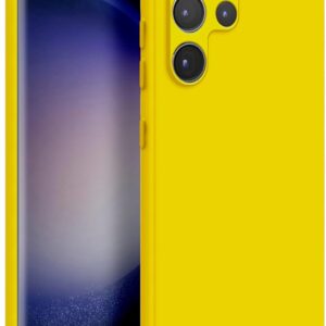 MyGadget Cover per Samsung Galaxy S23 Ultra – Custodia in Silicone Morbido a Doppio Strato – Case con Protezione Fotocamera & Fodera Interna Antigraffio – Giallo