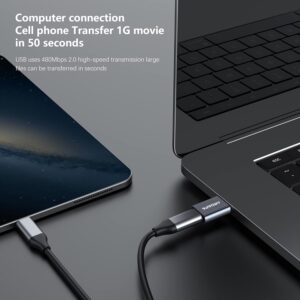 ANDAPA adattatore USB C a USB (2 pezzi), per iPhone 12 13 14 15 Mini Pro Max, Airpods, iPad Pro, Samsung Galaxy Note 10 20 21 S21 Plus, Google Pixel 5 4 4a 3A XL.