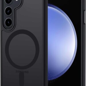 XTCASE Cover Magnetica per Samsung Galaxy S23 5G [Compatibile con MagSafe], Custodia Traslucida Opaca Posteriore Resistente ai graffi TPU Bumper Antiurto Sottile Protettiva Case, Nero