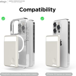 elago Portafoglio Magnetico PortaCarte 2 Carte Compatibile con MagSafe Compatibile con iPhone 16,15,14,13,12 Serie-Portafoglio Sicuro per Telefono, Protezione da Graffi e Danni (Pietra)