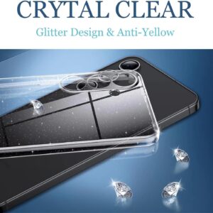 Kaywzo Cover per Samsung Galaxy S23 5G,Custodia Trasparente TPU Glitter con Protezione della Fotocamera,Brillante e Splendente Donna Ragazza Silicone Phone Case Cover