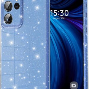 Eherui Custodia per Samsung Galaxy S23 Ultra 5G, in silicone TPU, anti-impronte, antiurto, sottile, antigraffio, anticaduta, per Samsung S23 Ultra, blu