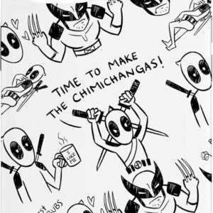 Custodia per iPhone 15 Marvel Studios Deadpool & Wolverine Toony Doodles Pattern